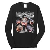 Funny Moo Deng Baby Pygmy Hippo Cute Zoo For Family Long Sleeve Shirt
