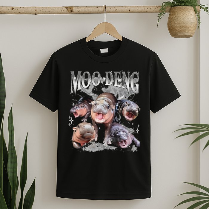 Funny Moo Deng Baby Pygmy Hippo Cute Zoo For Family T-Shirt