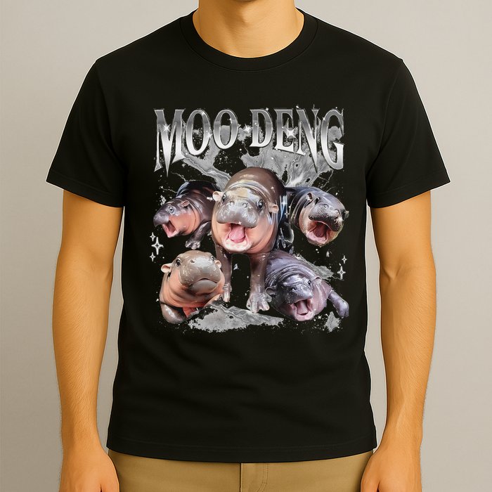 Funny Moo Deng Baby Pygmy Hippo Cute Zoo For Family T-Shirt