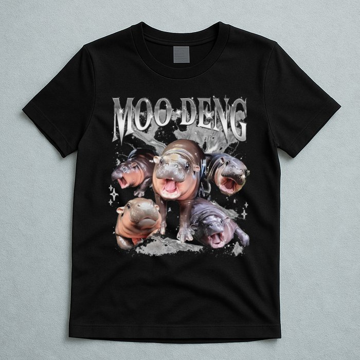 Funny Moo Deng Baby Pygmy Hippo Cute Zoo For Family T-Shirt