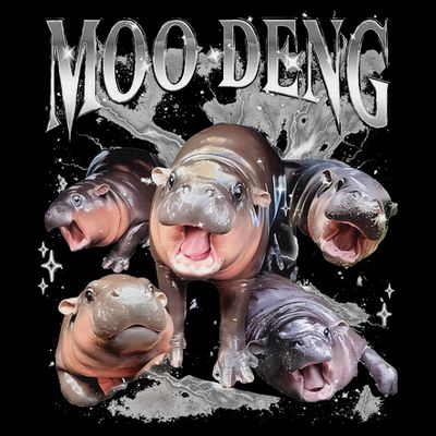 Funny Moo Deng Baby Pygmy Hippo Cute Zoo For Family T-Shirt