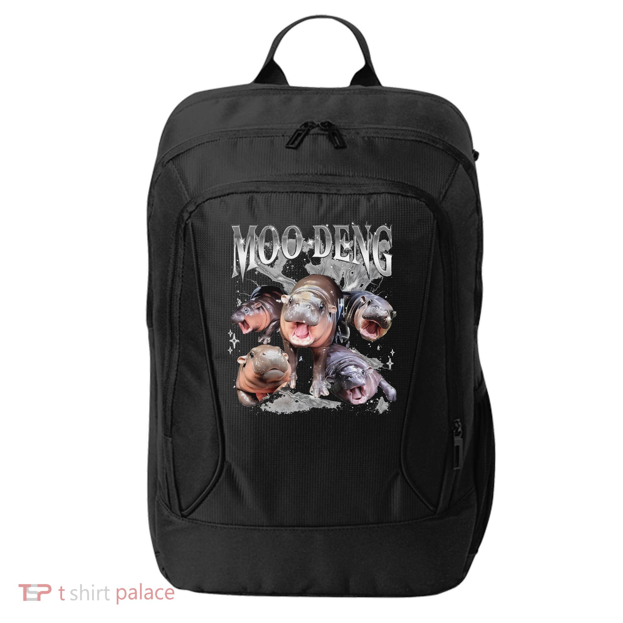 Funny Moo Deng Baby Pygmy Hippo Cute Zoo For Family City Backpack