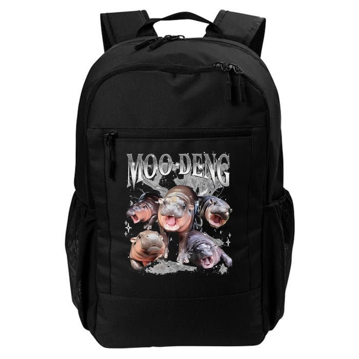 Funny Moo Deng Baby Pygmy Hippo Cute Zoo For Family Backpack
