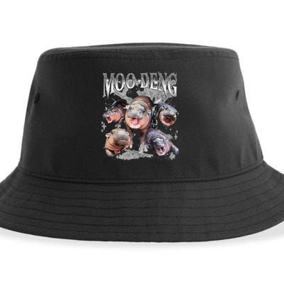 Funny Moo Deng Baby Pygmy Hippo Cute Zoo For Family Sustainable Bucket Hat