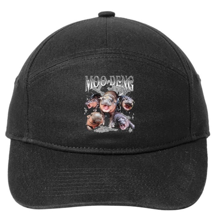 Funny Moo Deng Baby Pygmy Hippo Cute Zoo For Family 7-Panel Snapback Hat