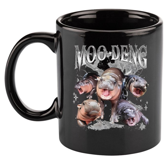 Funny Moo Deng Baby Pygmy Hippo Cute Zoo For Family 11oz C Handle Ceramic Mug