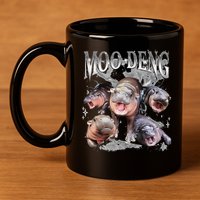 Funny Moo Deng Baby Pygmy Hippo Cute Zoo For Family 11oz C Handle Ceramic Mug