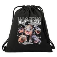 Funny Moo Deng Baby Pygmy Hippo Cute Zoo For Family Drawstring Bag