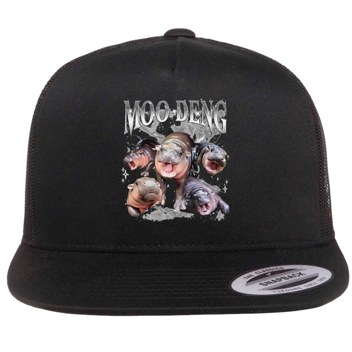 Funny Moo Deng Baby Pygmy Hippo Cute Zoo For Family Flatbill Hat