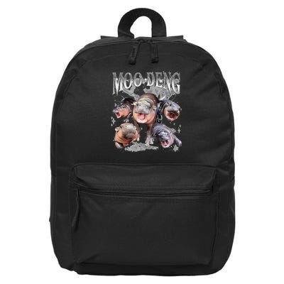 Funny Moo Deng Baby Pygmy Hippo Cute Zoo For Family 16 in Basic Backpack