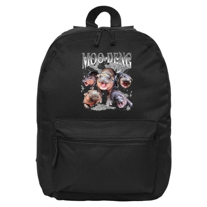 Funny Moo Deng Baby Pygmy Hippo Cute Zoo For Family 16 in Basic Backpack