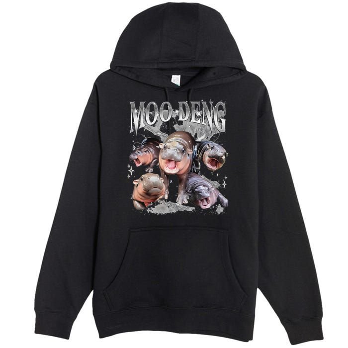 Funny Moo Deng Baby Pygmy Hippo Cute Zoo For Family Premium Pullover Hoodie