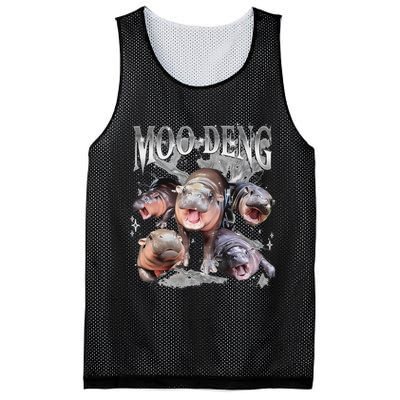 Funny Moo Deng Baby Pygmy Hippo Cute Zoo For Family Mesh Reversible Basketball Jersey Tank