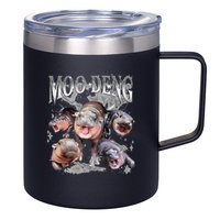 Funny Moo Deng Baby Pygmy Hippo Cute Zoo For Family 12oz Stainless Steel Coffee Mug