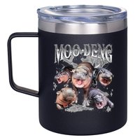 Funny Moo Deng Baby Pygmy Hippo Cute Zoo For Family 12oz Stainless Steel Coffee Mug