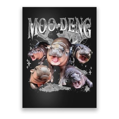 Funny Moo Deng Baby Pygmy Hippo Cute Zoo For Family Poster