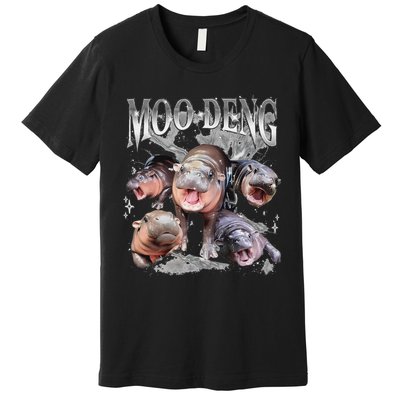 Funny Moo Deng Baby Pygmy Hippo Cute Zoo For Family Premium T-Shirt