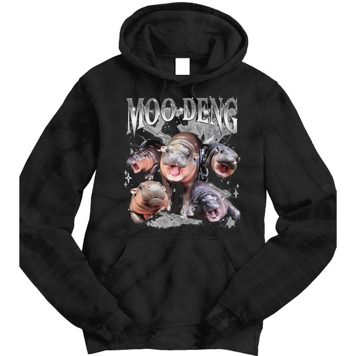 Funny Moo Deng Baby Pygmy Hippo Cute Zoo For Family Tie Dye Hoodie