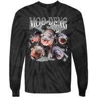 Funny Moo Deng Baby Pygmy Hippo Cute Zoo For Family Tie-Dye Long Sleeve Shirt