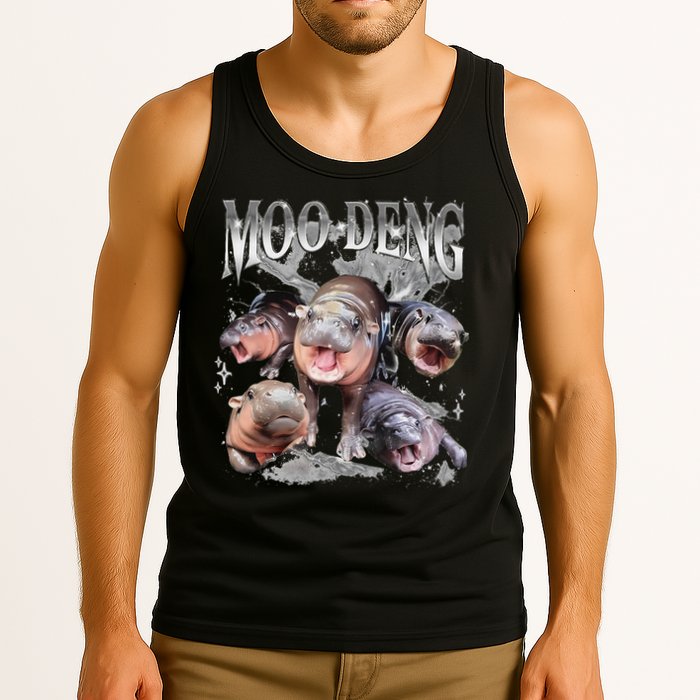 Funny Moo Deng Baby Pygmy Hippo Cute Zoo For Family Tank Top