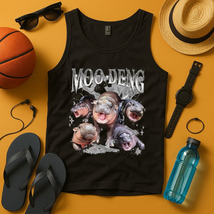 Funny Moo Deng Baby Pygmy Hippo Cute Zoo For Family Tank Top