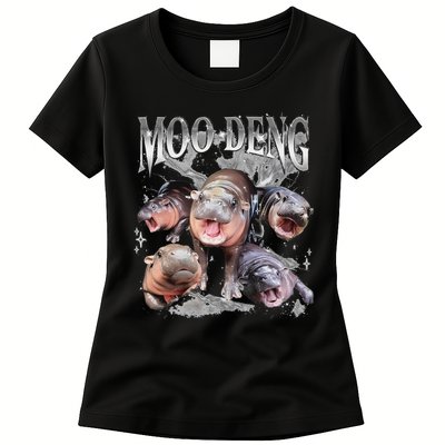 Funny Moo Deng Baby Pygmy Hippo Cute Zoo For Family Womens T-Shirt