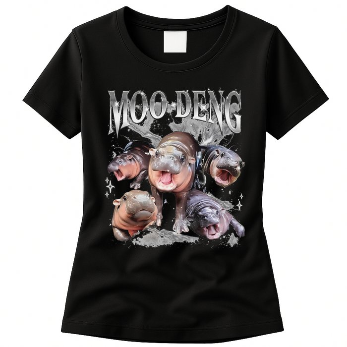 Funny Moo Deng Baby Pygmy Hippo Cute Zoo For Family Womens T-Shirt