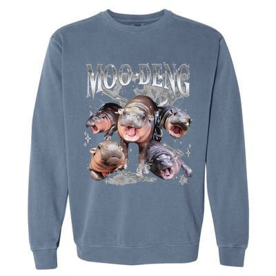 Funny Moo Deng Baby Pygmy Hippo Cute Zoo For Family Garment-Dyed Sweatshirt