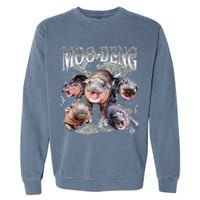Funny Moo Deng Baby Pygmy Hippo Cute Zoo For Family Garment-Dyed Sweatshirt