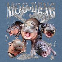 Funny Moo Deng Baby Pygmy Hippo Cute Zoo For Family Garment-Dyed Sweatshirt