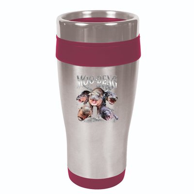 Funny Moo Deng Baby Pygmy Hippo Cute Zoo For Family 16oz Travel Tumbler