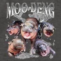 Funny Moo Deng Baby Pygmy Hippo Cute Zoo For Family Vector Backpack