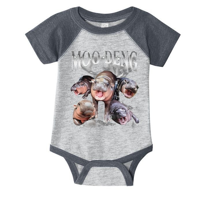Funny Moo Deng Baby Pygmy Hippo Cute Zoo For Family Infant Baby Jersey Bodysuit