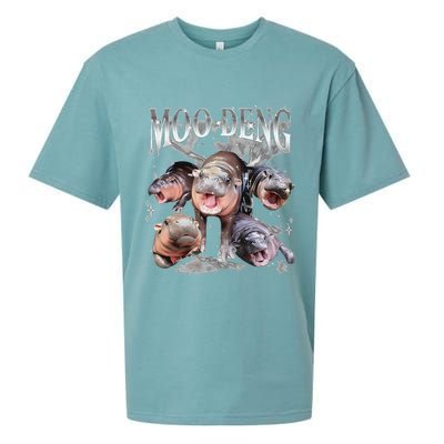 Funny Moo Deng Baby Pygmy Hippo Cute Zoo For Family Sueded Cloud Jersey T-Shirt