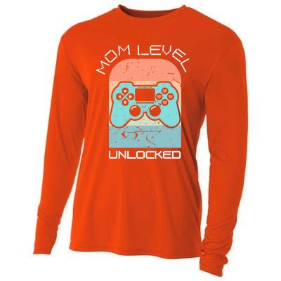 Funny Mothers Day Gamer Mom Gaming On A Mother Level Up Game Gift Cooling Performance Long Sleeve Crew