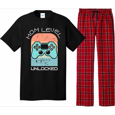 Funny Mothers Day Gamer Mom Gaming On A Mother Level Up Game Gift Pajama Set