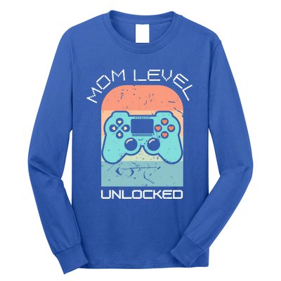 Funny Mothers Day Gamer Mom Gaming On A Mother Level Up Game Gift Long Sleeve Shirt