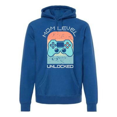 Funny Mothers Day Gamer Mom Gaming On A Mother Level Up Game Gift Premium Hoodie