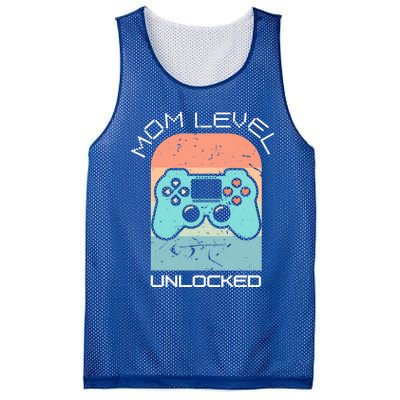 Funny Mothers Day Gamer Mom Gaming On A Mother Level Up Game Gift Mesh Reversible Basketball Jersey Tank