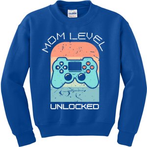 Funny Mothers Day Gamer Mom Gaming On A Mother Level Up Game Gift Kids Sweatshirt