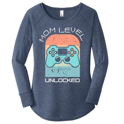 Funny Mothers Day Gamer Mom Gaming On A Mother Level Up Game Gift Women's Perfect Tri Tunic Long Sleeve Shirt