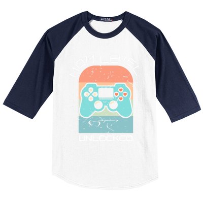 Funny Mothers Day Gamer Mom Gaming On A Mother Level Up Game Gift Baseball Sleeve Shirt