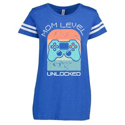 Funny Mothers Day Gamer Mom Gaming On A Mother Level Up Game Gift Enza Ladies Jersey Football T-Shirt