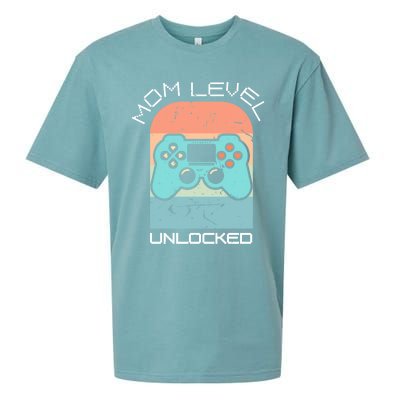 Funny Mothers Day Gamer Mom Gaming On A Mother Level Up Game Gift Sueded Cloud Jersey T-Shirt