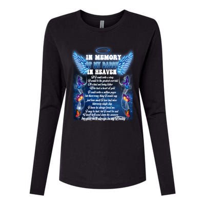 For My Daddy Lives In Heaven Daughter Son Missed Their Dad Great Gift Womens Cotton Relaxed Long Sleeve T-Shirt