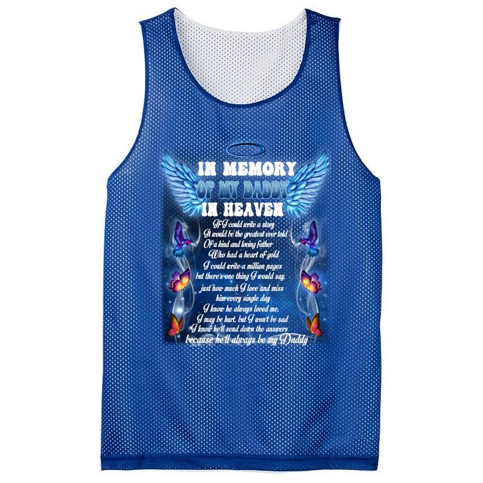 For My Daddy Lives In Heaven Daughter Son Missed Their Dad Great Gift Mesh Reversible Basketball Jersey Tank