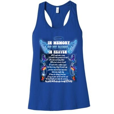 For My Daddy Lives In Heaven Daughter Son Missed Their Dad Great Gift Women's Racerback Tank