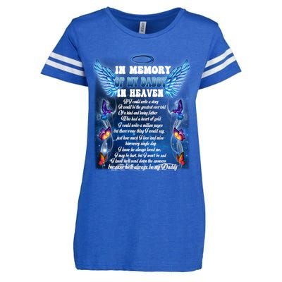 For My Daddy Lives In Heaven Daughter Son Missed Their Dad Great Gift Enza Ladies Jersey Football T-Shirt