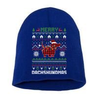 Funny Merry Dachshundmas Ugly Christmas Sweater Dachshund Gift Short Acrylic Beanie