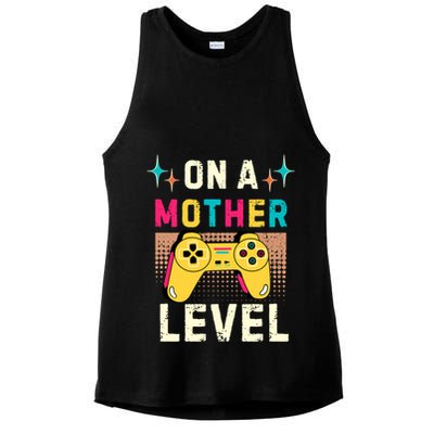 Funny Mothers Day Gamer Mom Gaming On A Mother Level Up Game Meaningful Gift Ladies PosiCharge Tri-Blend Wicking Tank
